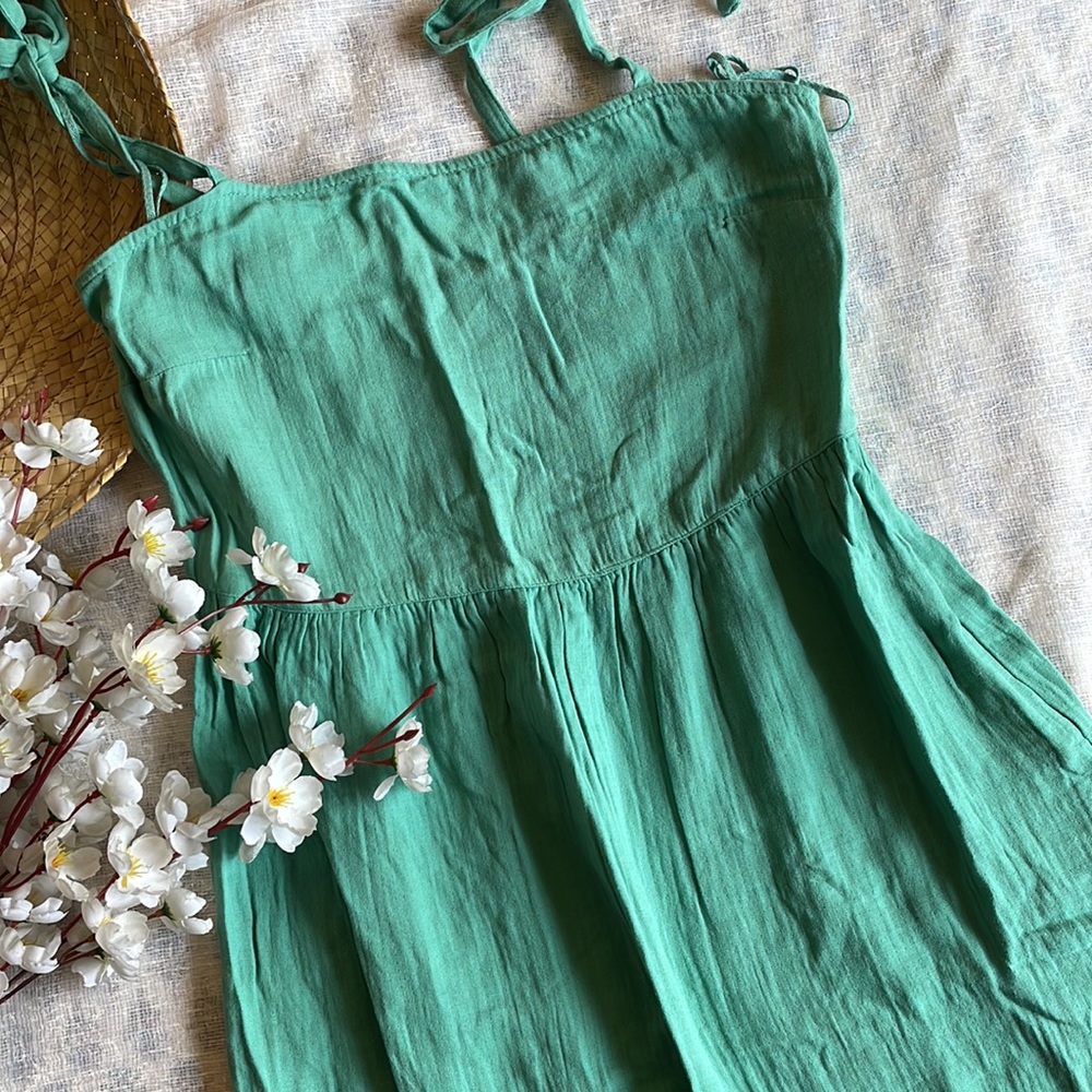 Cotton long dress from GAP with tie knots - Picture 1 of 7